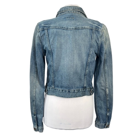 Vintage Y2K RL Polo Jeans Co. Lydia Shrunken Style Distressed Denim Jean Jacket - Picture 3 of 11